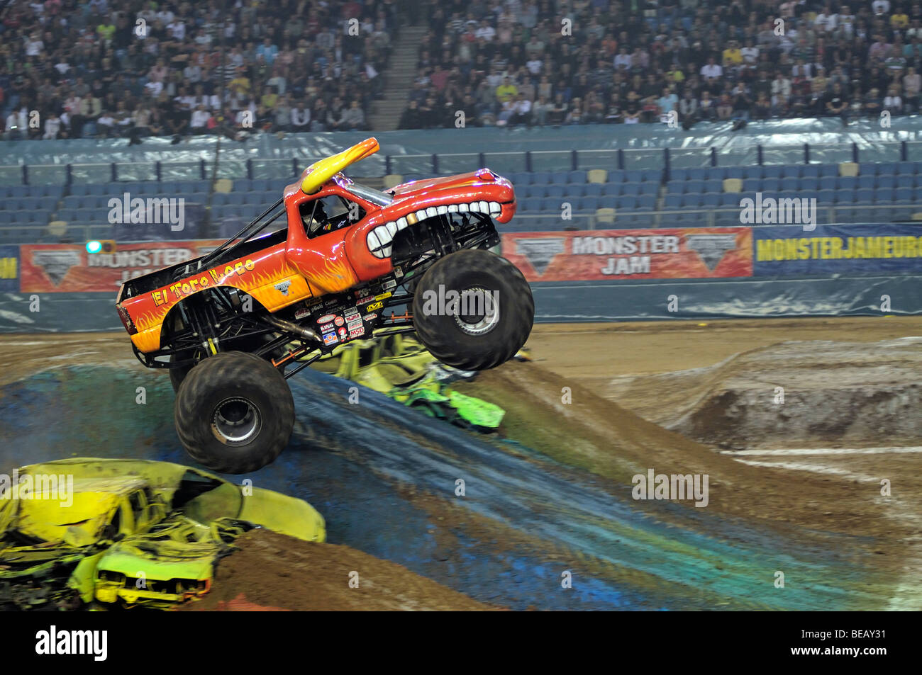 Monster Jam El Toro Loco avec Damon Bradshaw Driver Banque D'Images