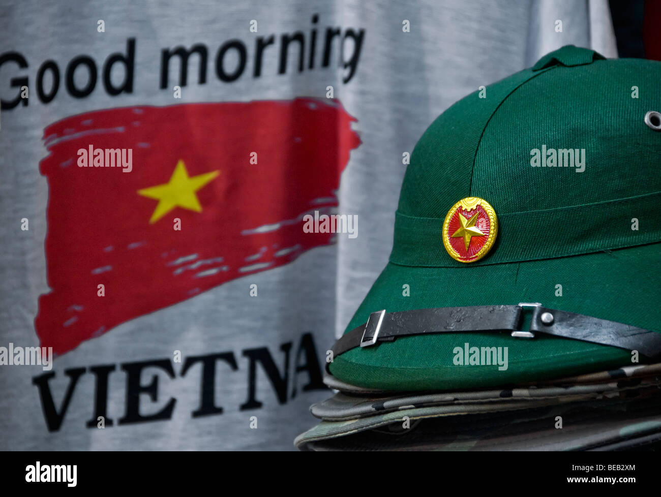 Good morning vietnam souvenirs touristiques, Ho Chi Min Ville, Saigon, Vietnam. Banque D'Images