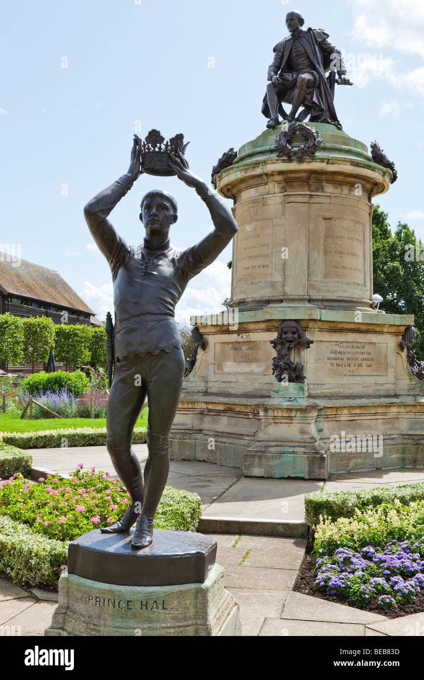 Statue du prince Hal à Stratford upon Avon, Warwickshire Banque D'Images