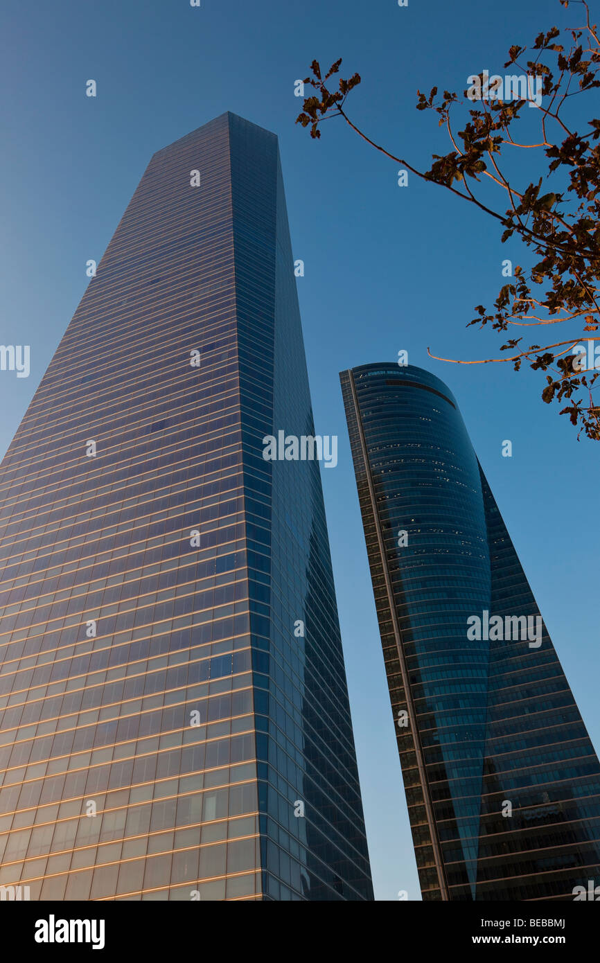 'Torre de Cristal' et 'Torre Espacio' CTBA Madrid Espagne Banque D'Images