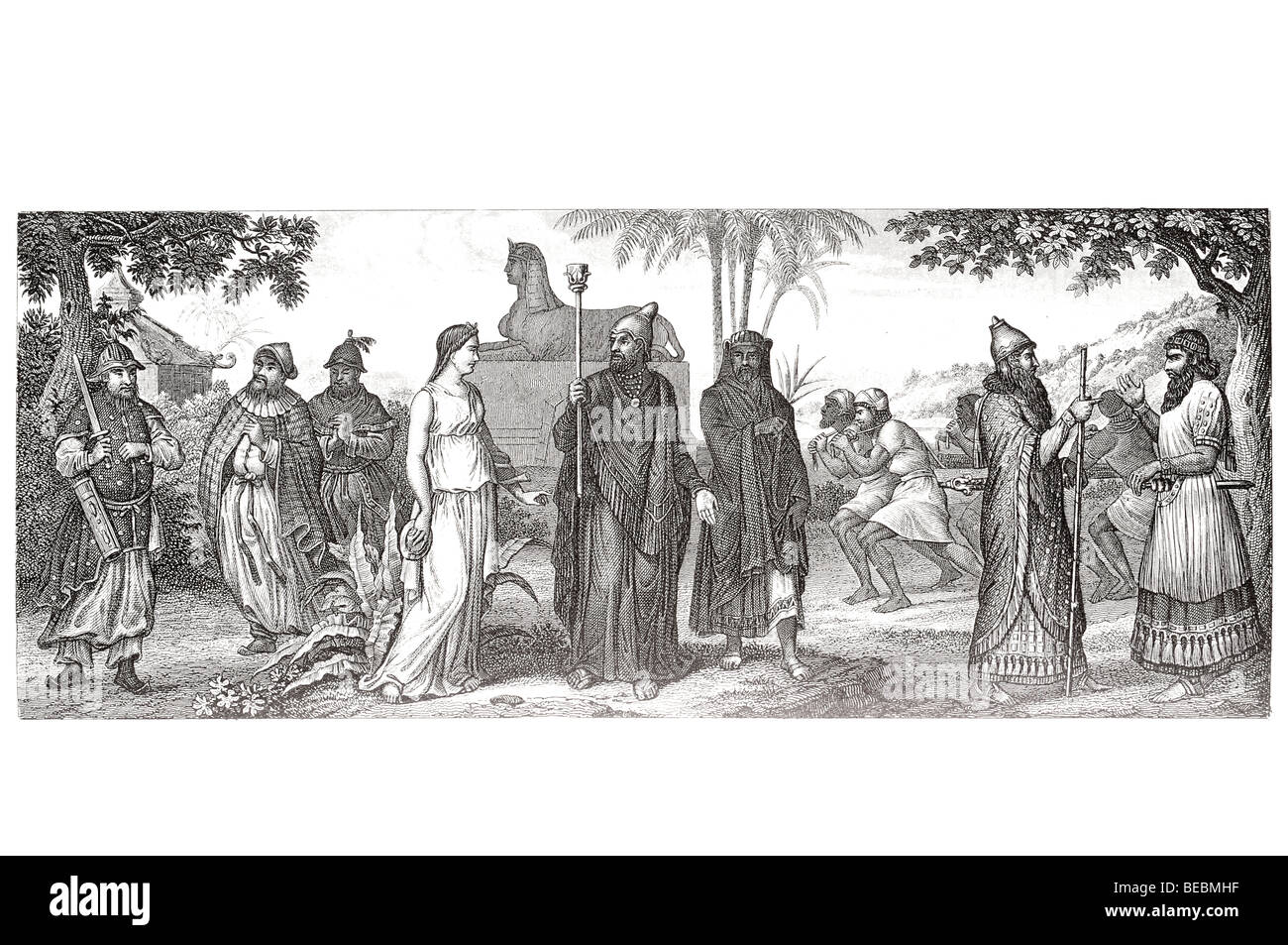 Costume chinois egyptien assyriens Banque D'Images