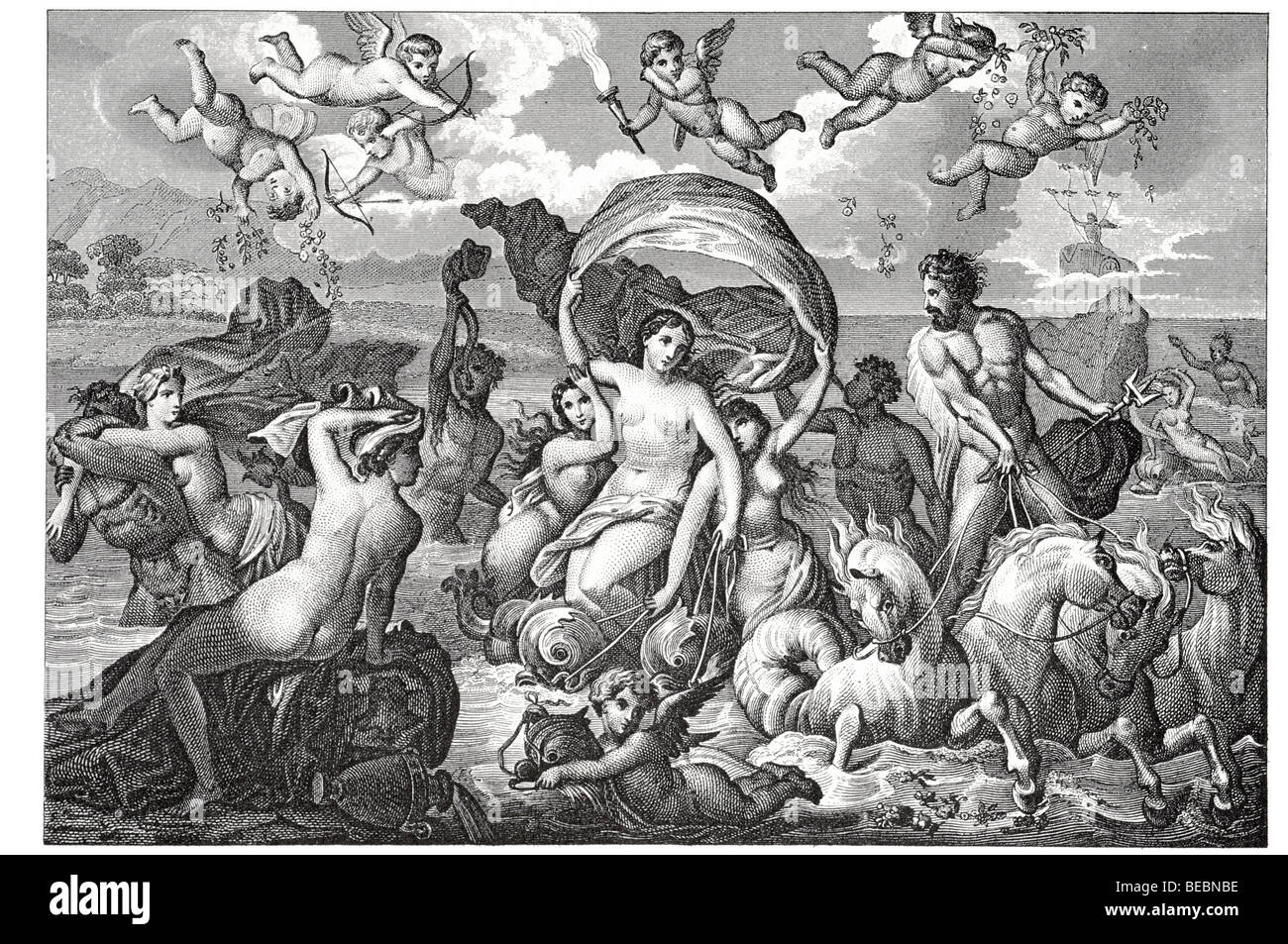 Triomphe de Poséidon et amphitrite Banque D'Images