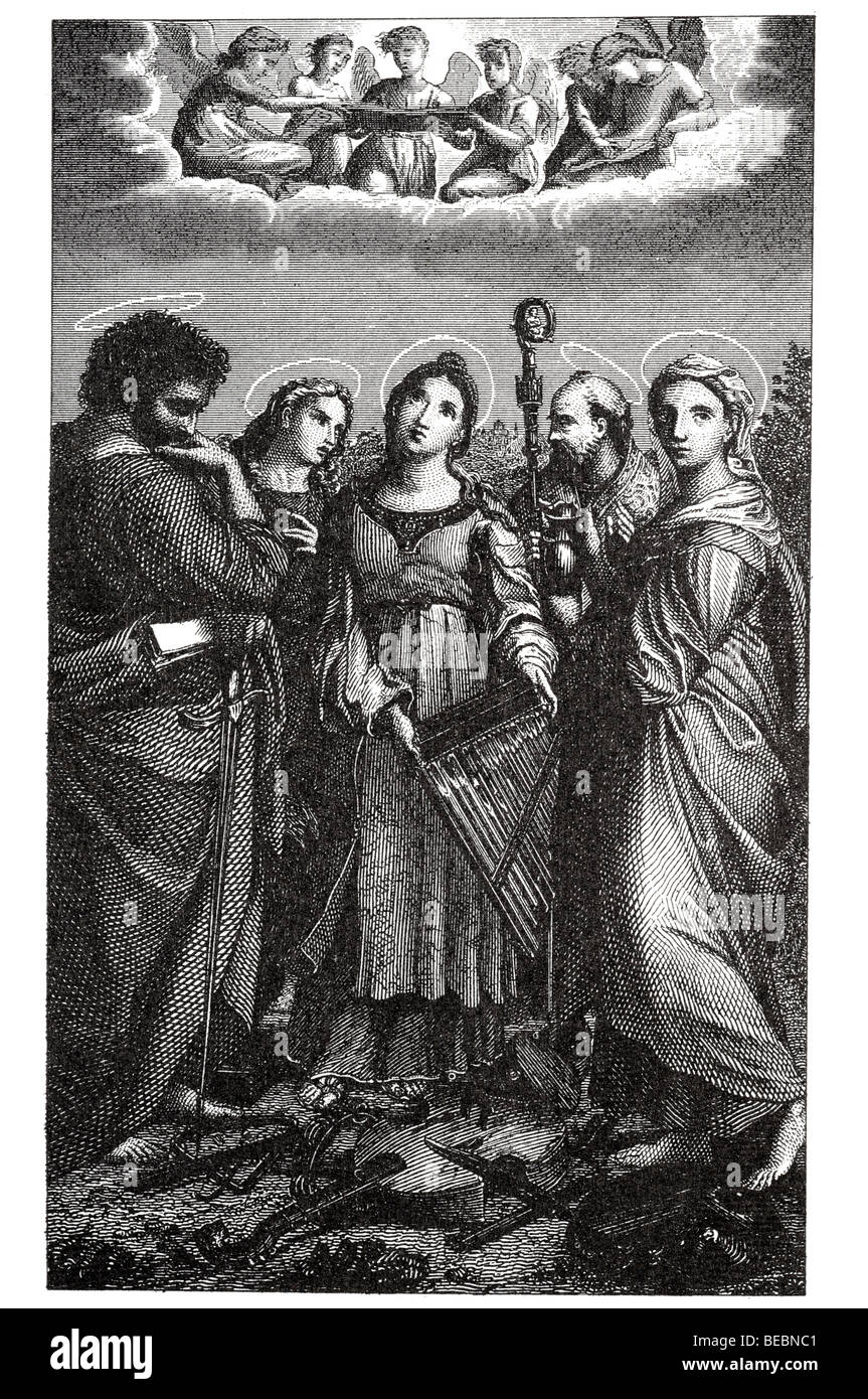 Saint Cecilia par Raphael Banque D'Images