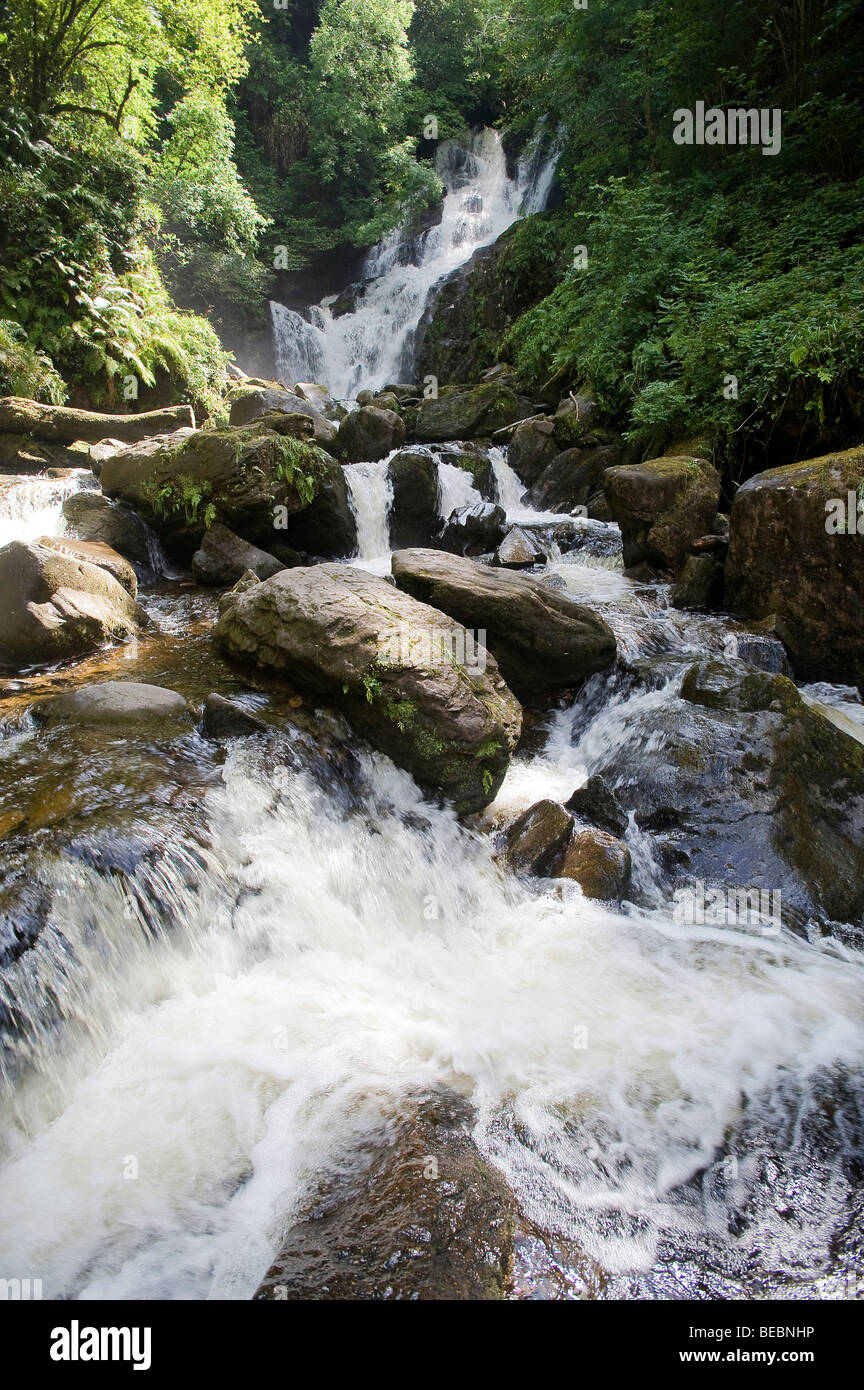Torc Waterfall, Killarney, l'Anneau du Kerry, Co.Kerry Banque D'Images