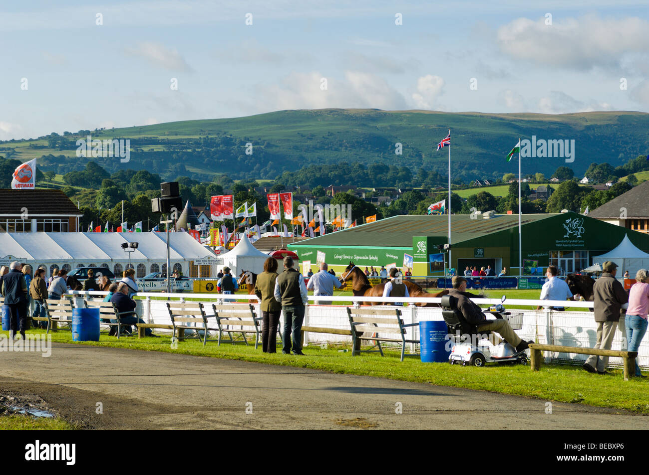 Les spectateurs de l'arène principale de la Royal Welsh Show Banque D'Images