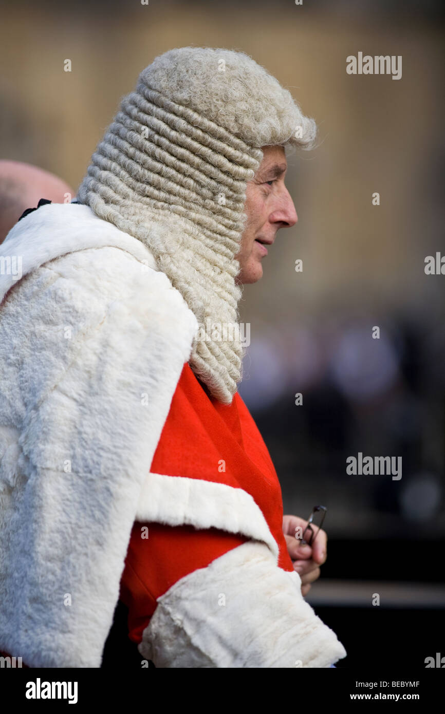 Les juges de procession à l'abbaye de Westminster à Londres juge de la Haute Cour Banque D'Images