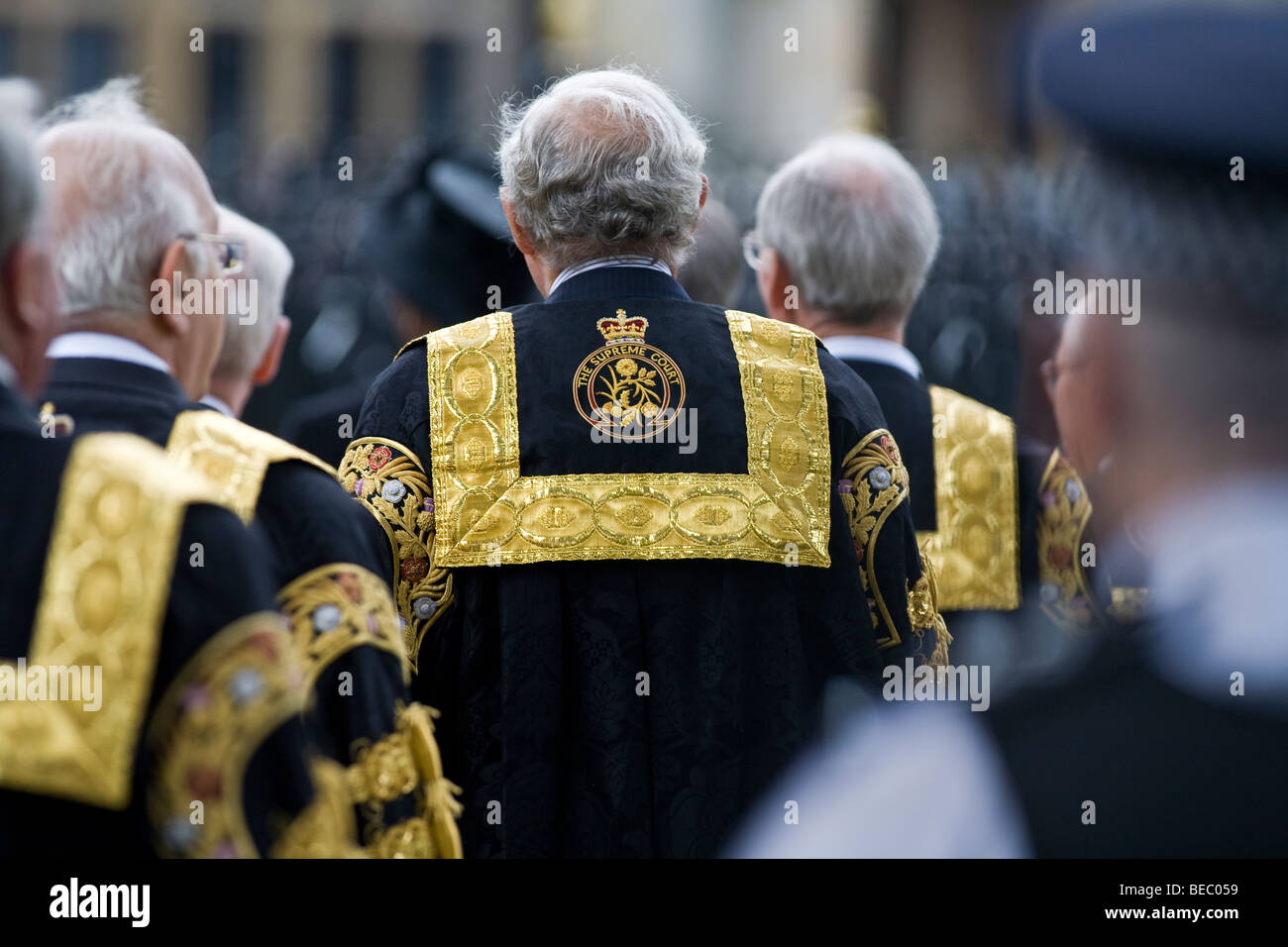 La Cour suprême du Royaume-Uni juges procession de Middlesex Guildhall Banque D'Images