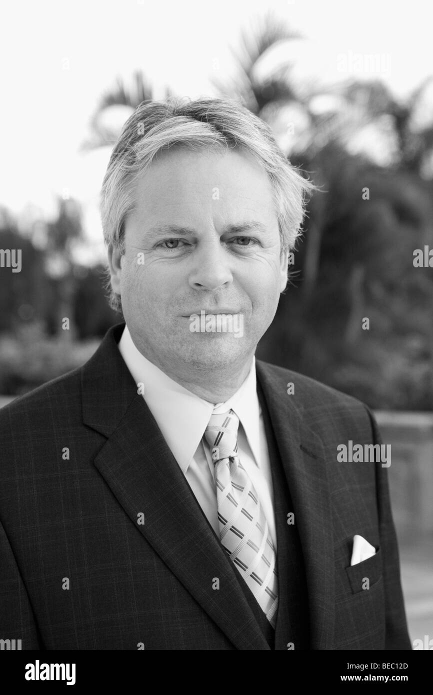 Portrait d'un homme d'affaires, l'établissement Biltmore Hotel, Coral Gables, Florida, USA Banque D'Images