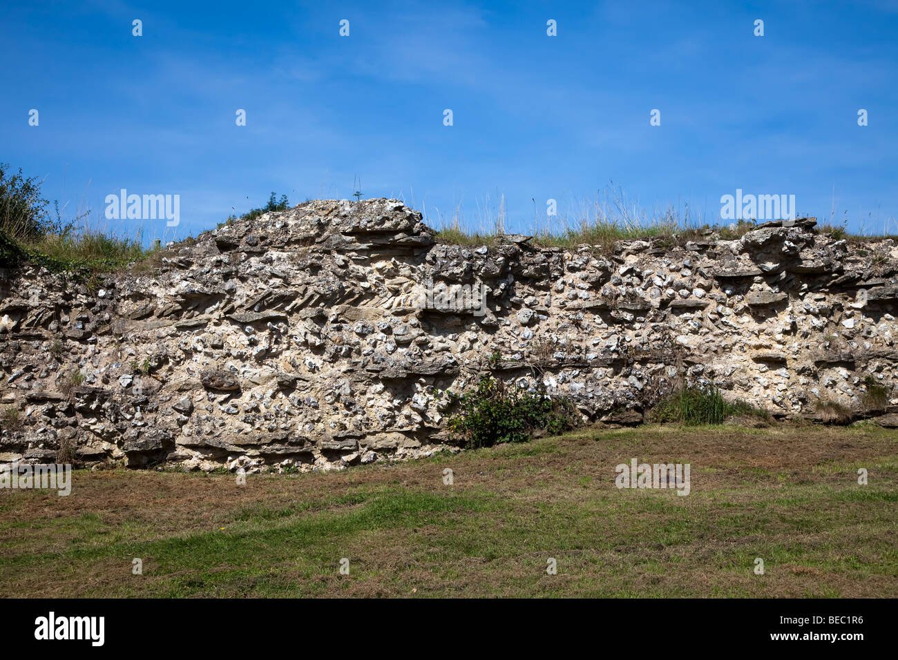 Vestiges romains de la ville mur Silchester Calleva Atrebatum Hampshire England UK Banque D'Images