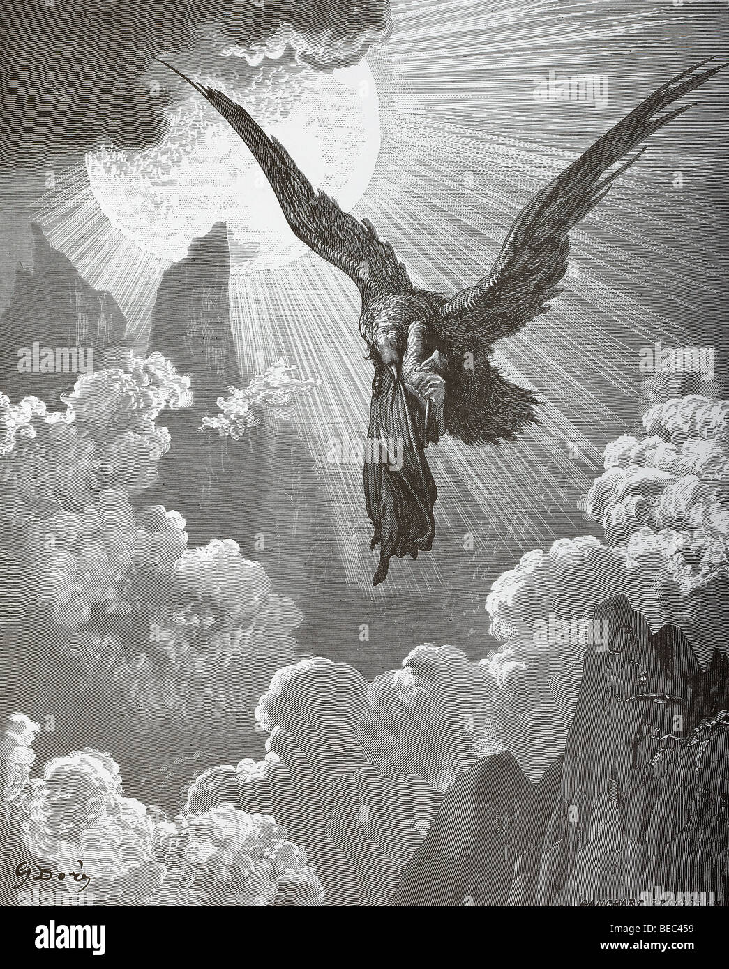 L'illustration de Gustave Dore 'The Eagle' dans la Divine Comédie de Dante Banque D'Images