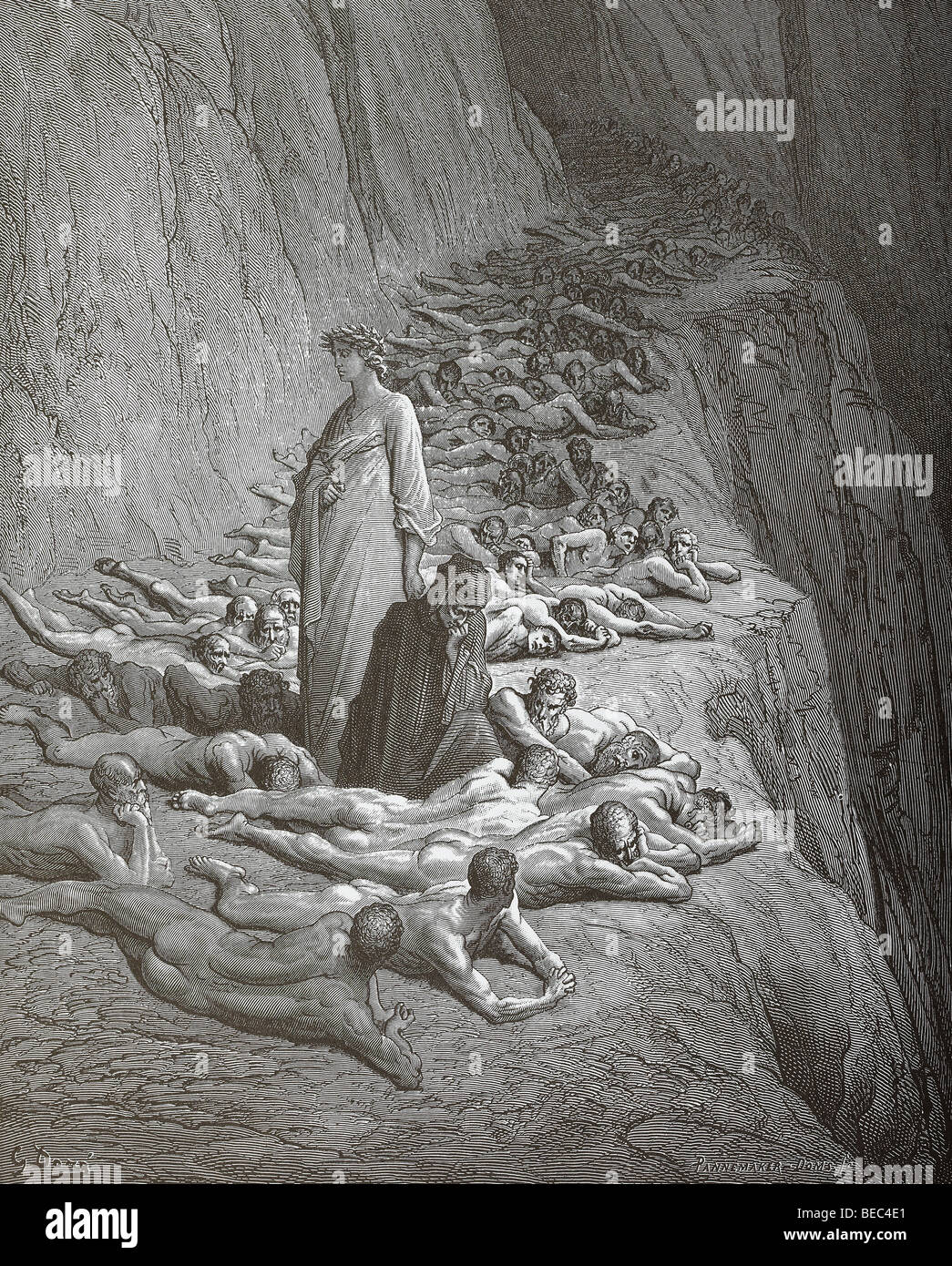 L'illustration de Gustave Dore 'l'Avare - Adrian V' de la Divine Comédie de Dante Banque D'Images
