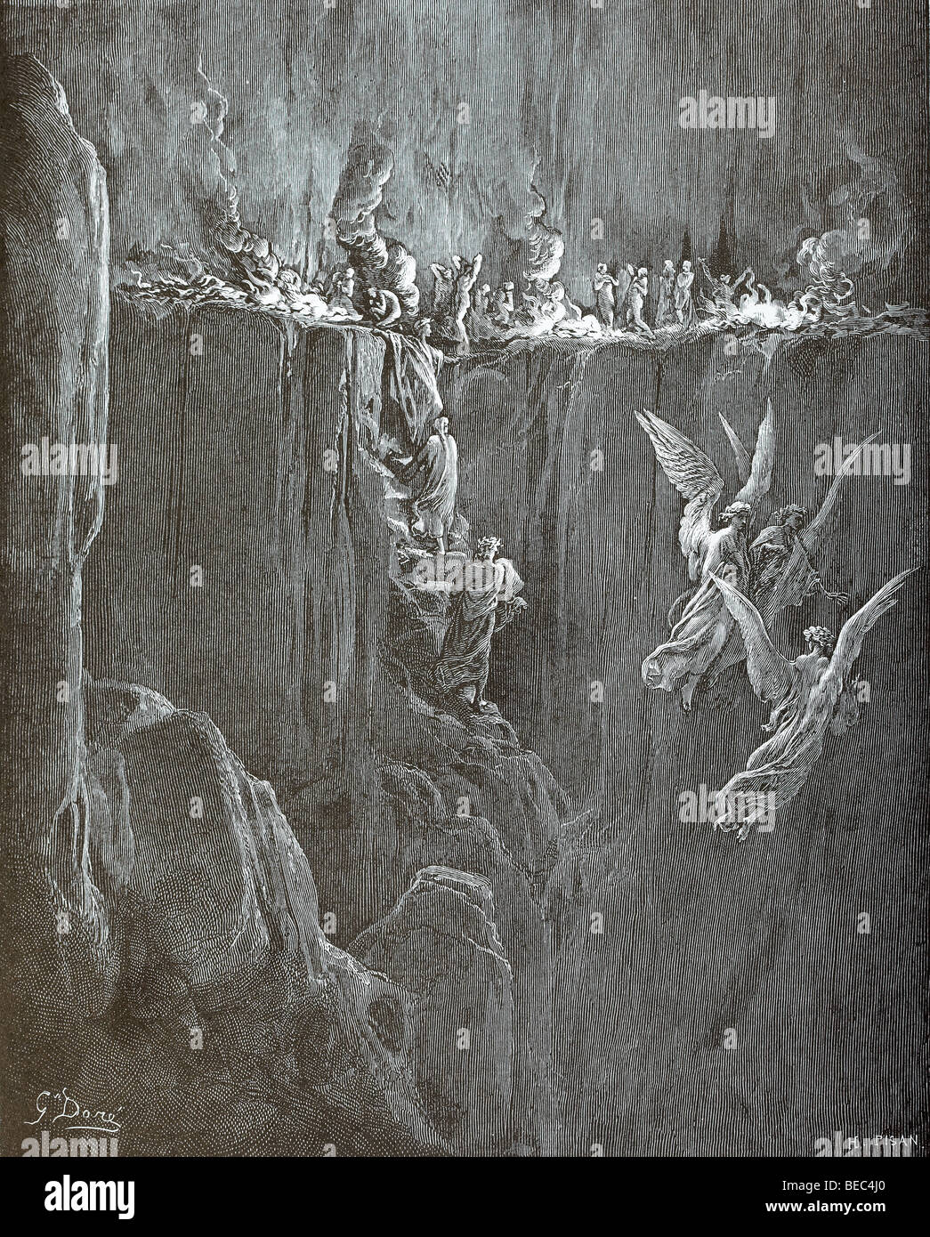 L'illustration de Gustave Dore "le septième cercle" de la Divine Comédie de Dante Banque D'Images