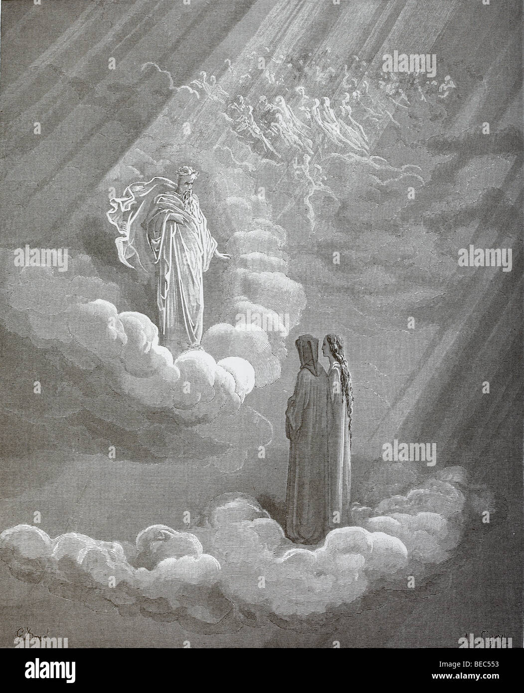 L'illustration de Gustave Dore 'Cacciaguida" de la Divine Comédie de Dante Banque D'Images