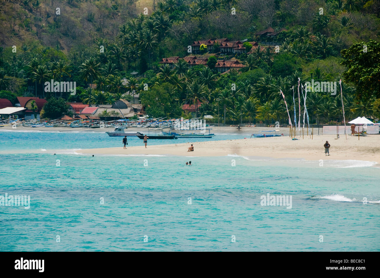 Belle Sengiggi Beach sur l'île de Lombok en Indonésie Banque D'Images