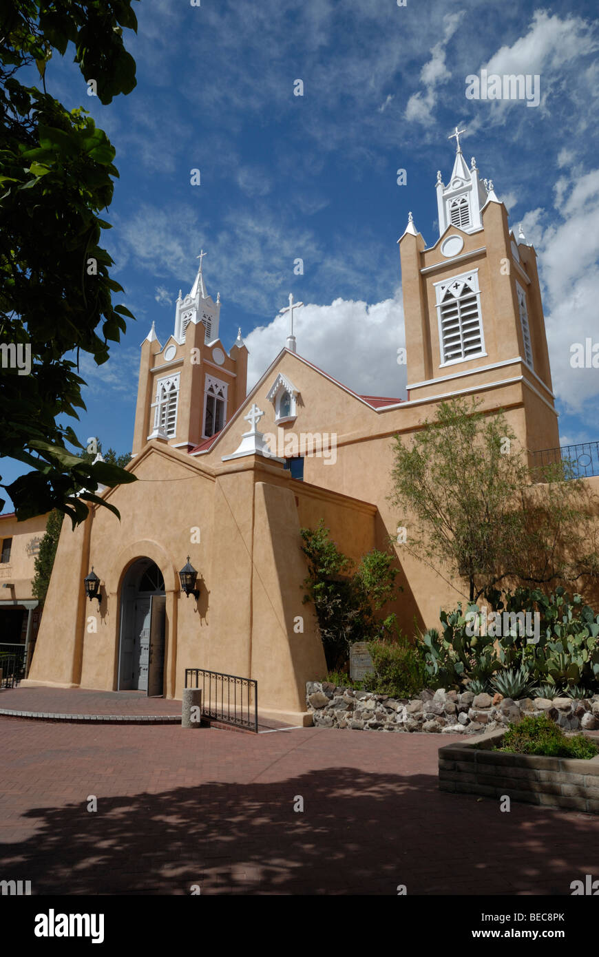 L'église San Felipe de Neri, Albuquerque, Nouveau Mexique, USA. Banque D'Images