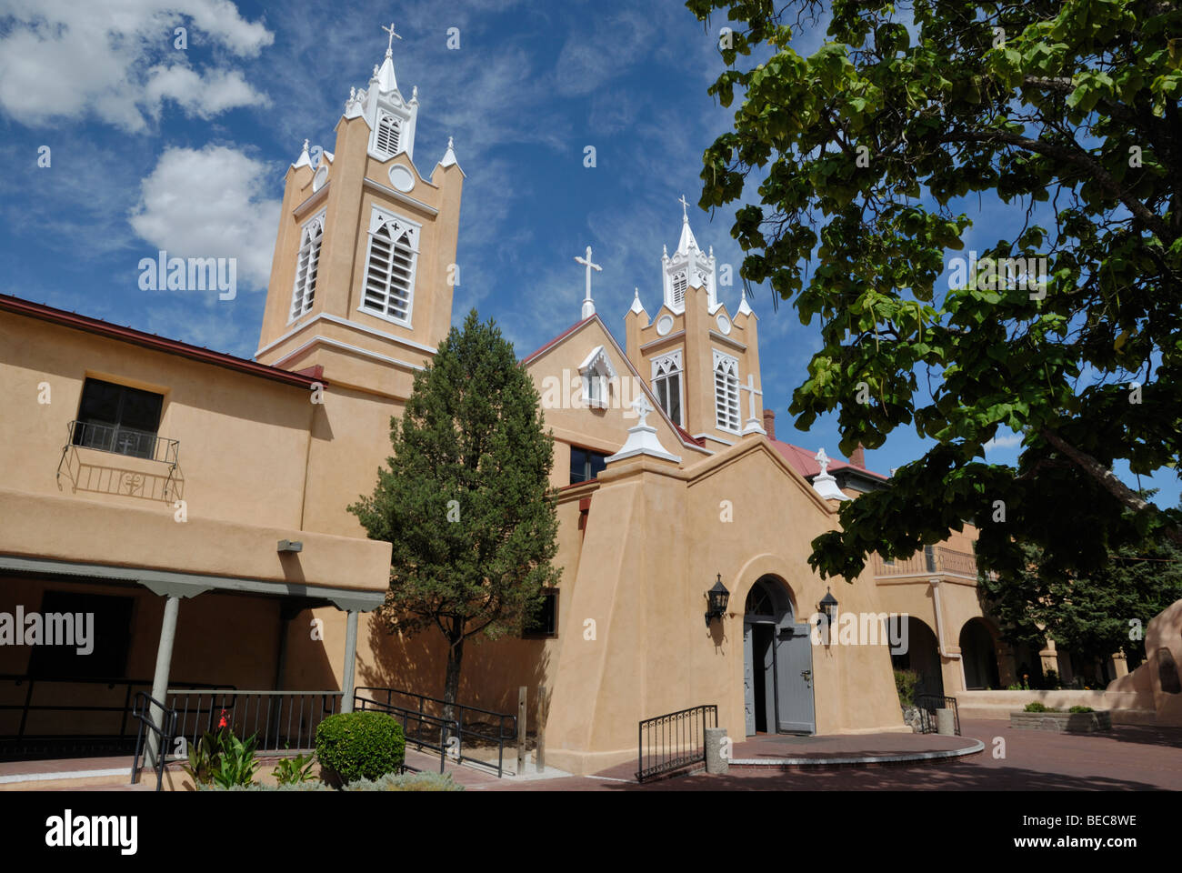 L'église San Felipe de Neri, Albuquerque, Nouveau Mexique, USA. Banque D'Images