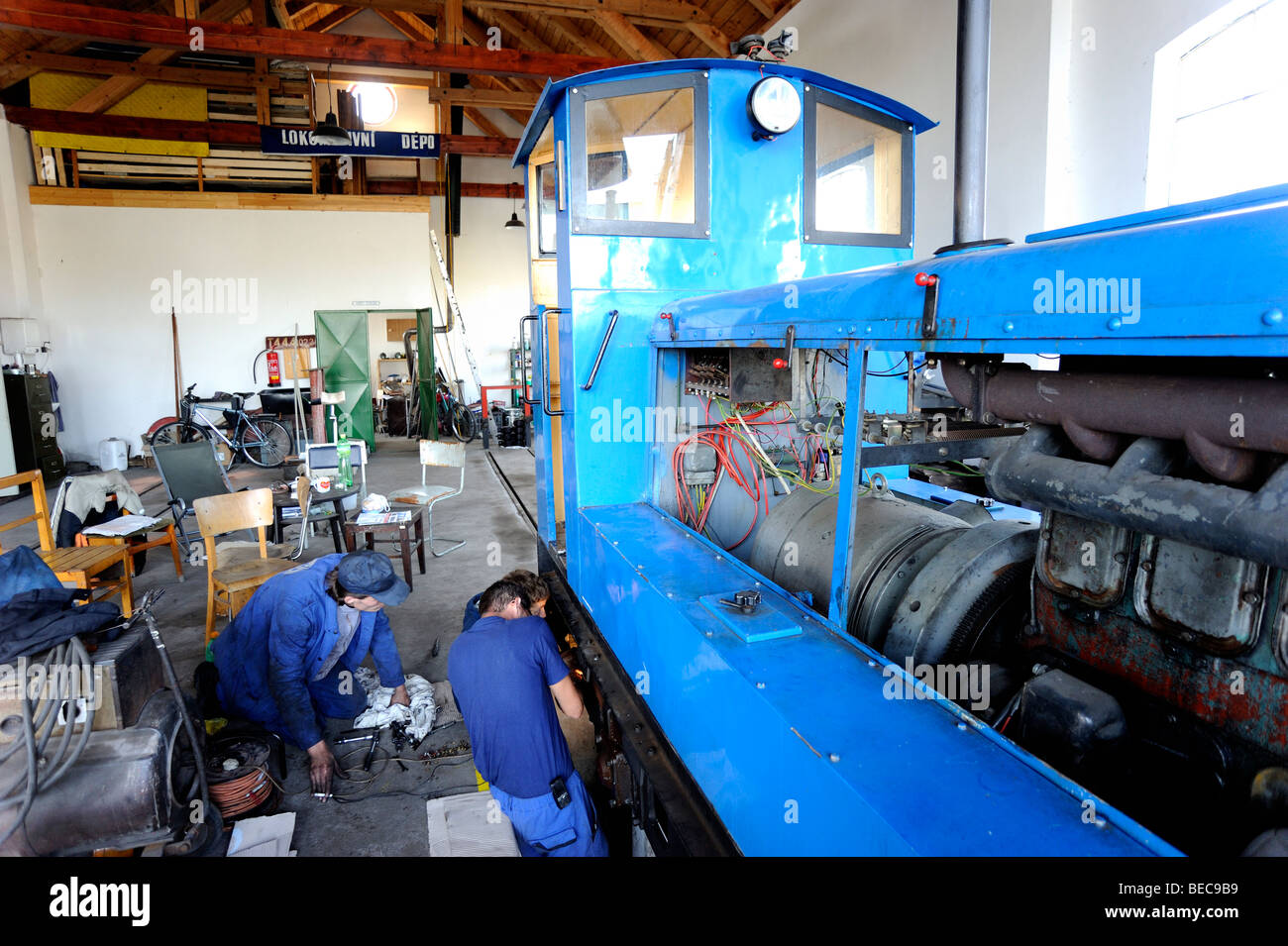 Charbon moteur de la Locomotive à vapeur du réservoir de fer Banque D'Images