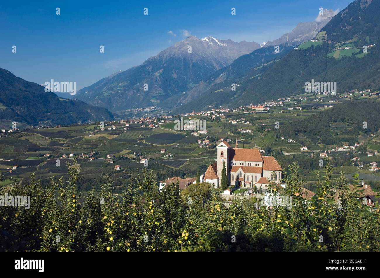 Village de montagne, Schenna ou Scena près de Merano, Trentin, Haut Adige, Italie, Europe Banque D'Images