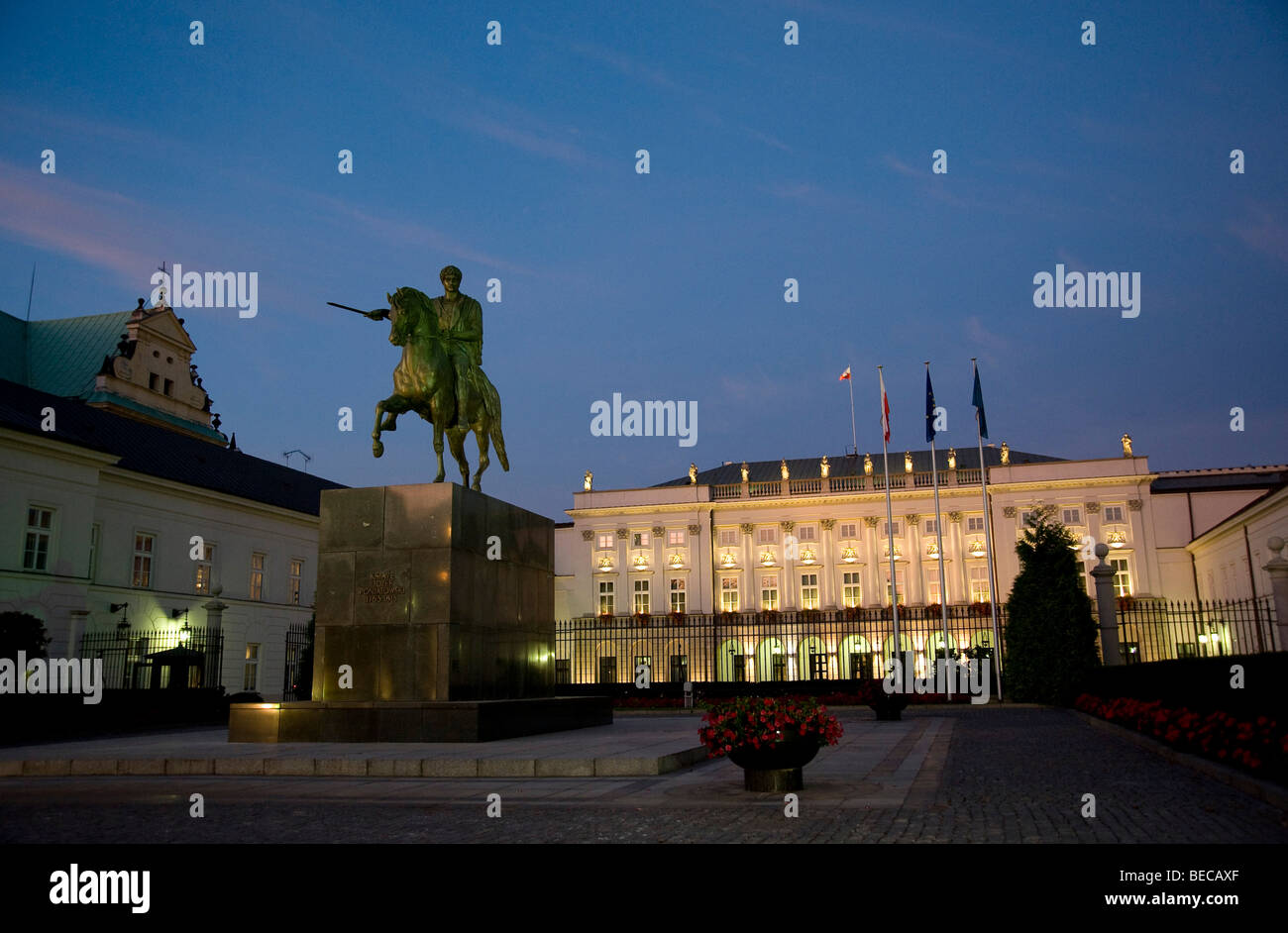 Palais Radziwill, Palac Radziwillowski, siège du président polonais, Voie royale, Trakt Krolewski, Varsovie, Pologne, Europe Banque D'Images