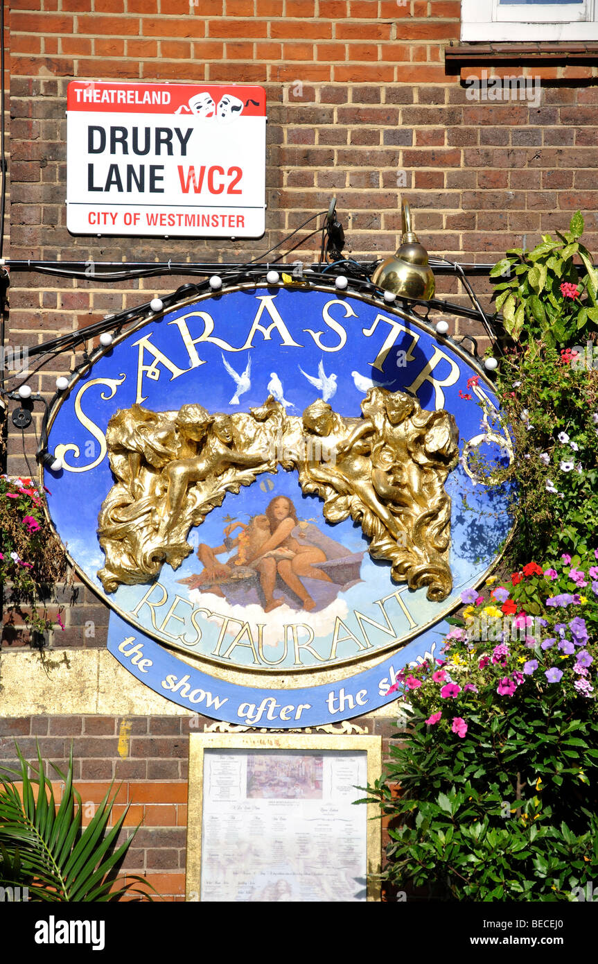 Sarastro Restaurant, Drury Lane, Covent Garden, City of London, Londres, Angleterre, Royaume-Uni Banque D'Images