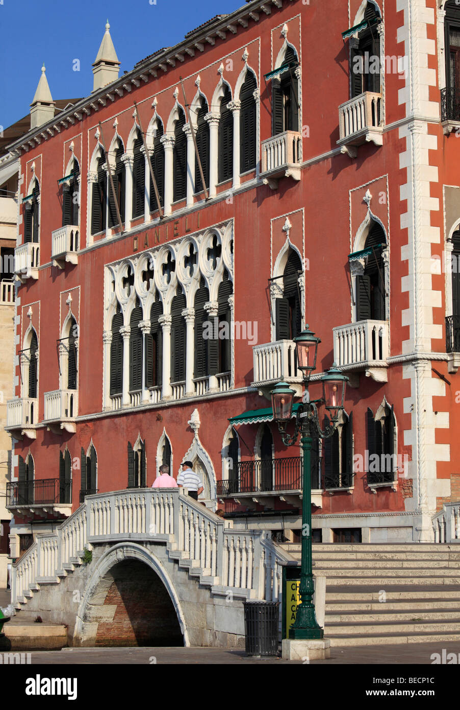 L'Italie, Venise, Riva degli Schiavoni, l'Hôtel Danieli Banque D'Images