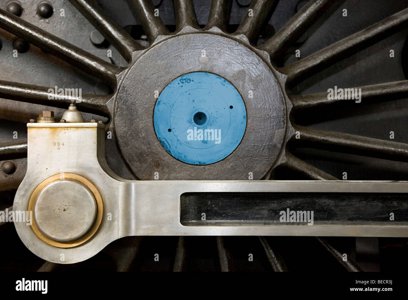 Détail d'une mécanique vieille locomotive à vapeur Banque D'Images