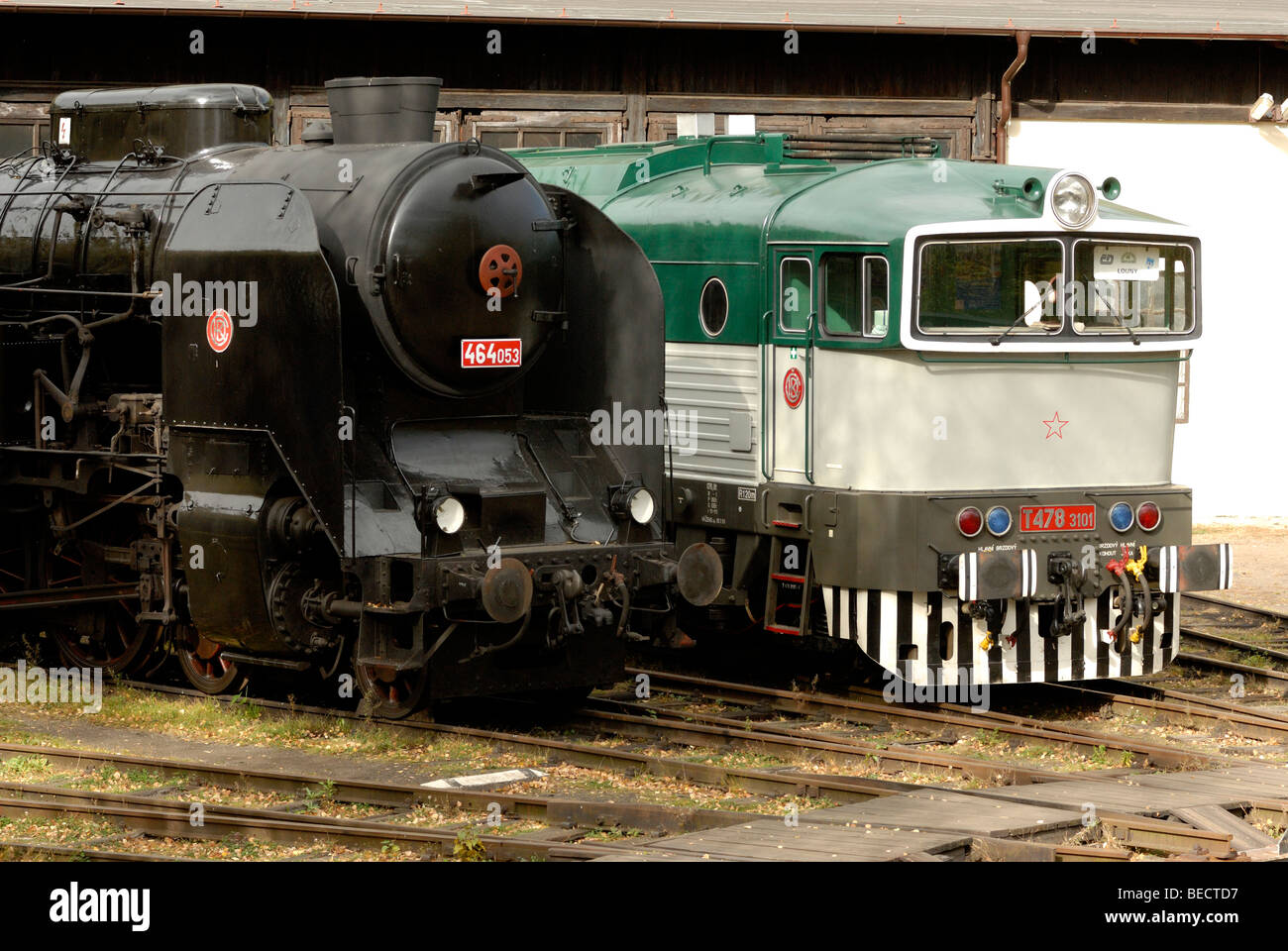 Charbon moteur de la Locomotive à vapeur du réservoir de fer Banque D'Images