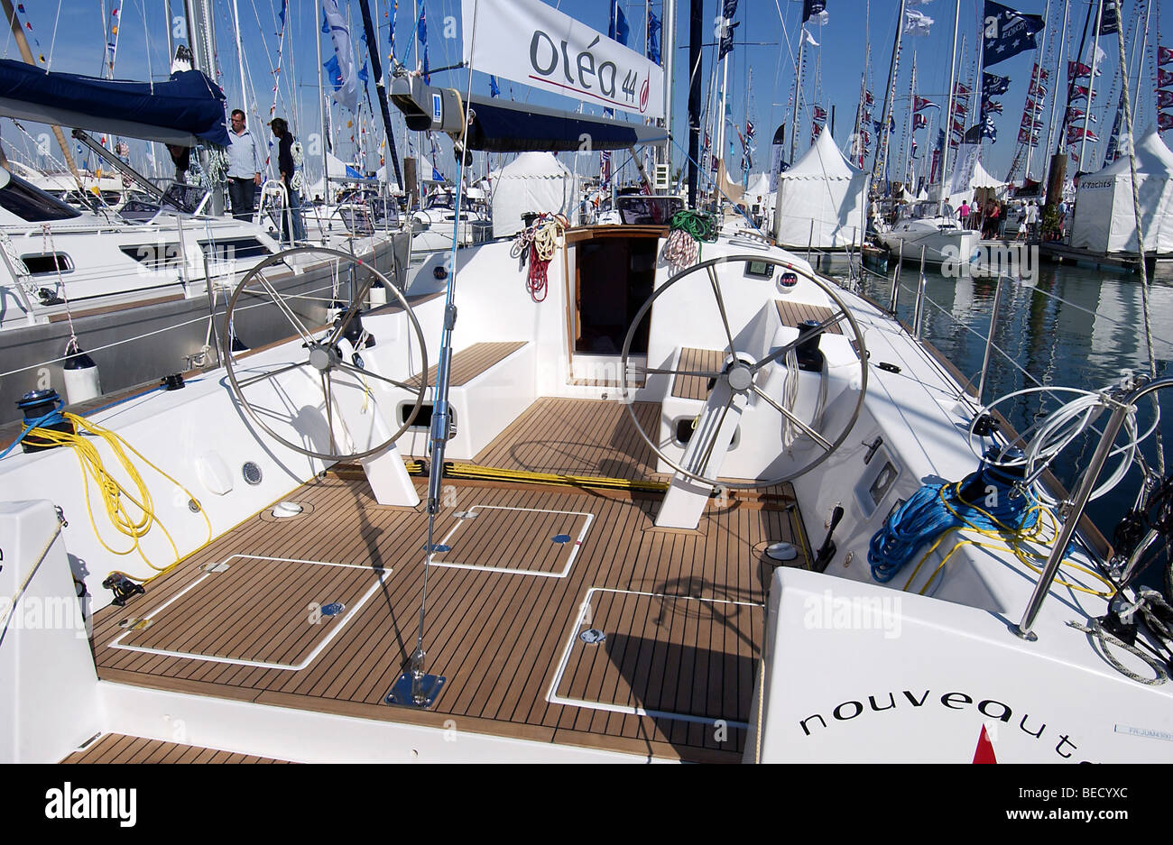 Yachts amarrés au Grand Pavois, salon nautique international de La Rochelle, France Banque D'Images