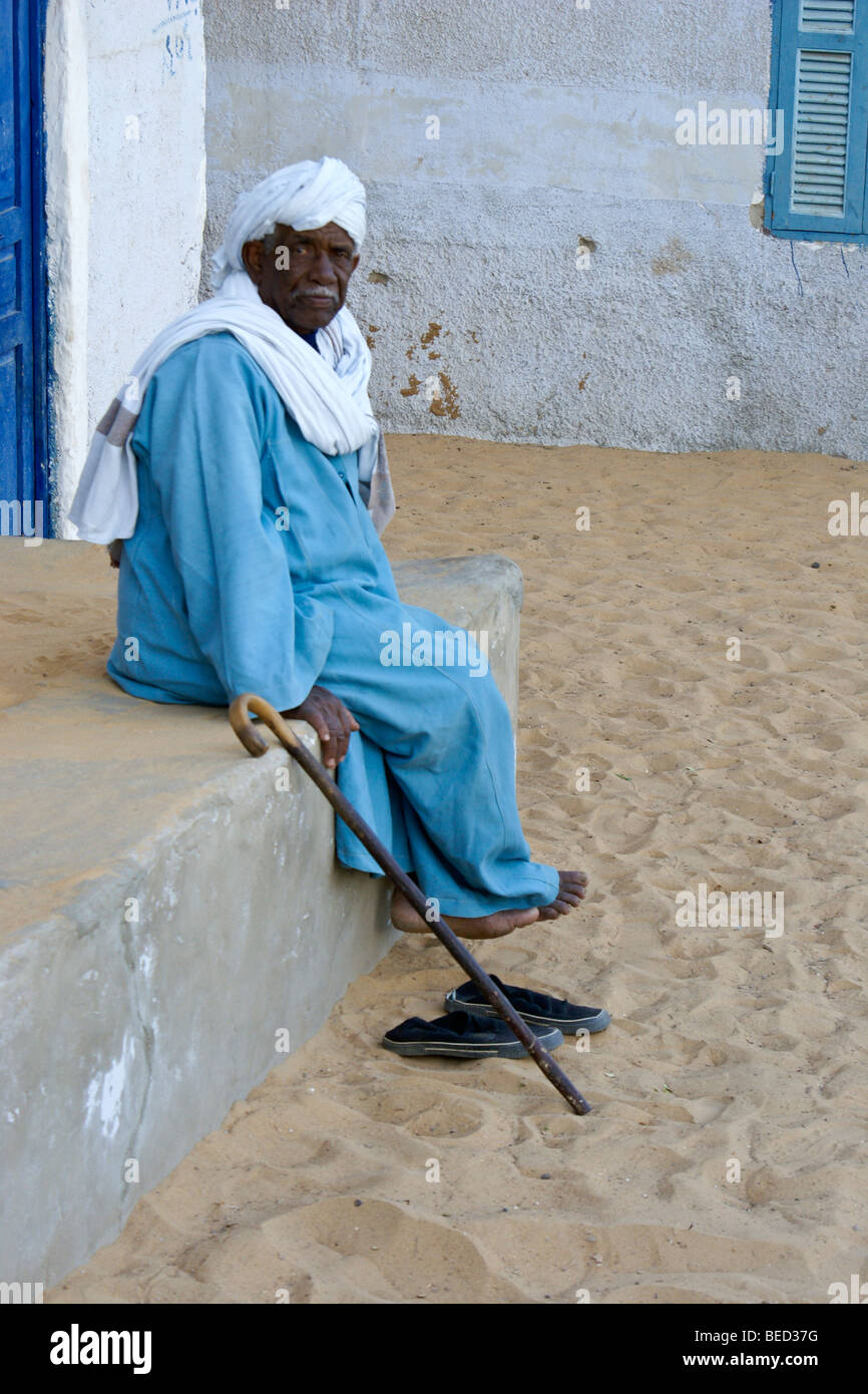 L'homme, de Nubie Assouan, Egypte Banque D'Images