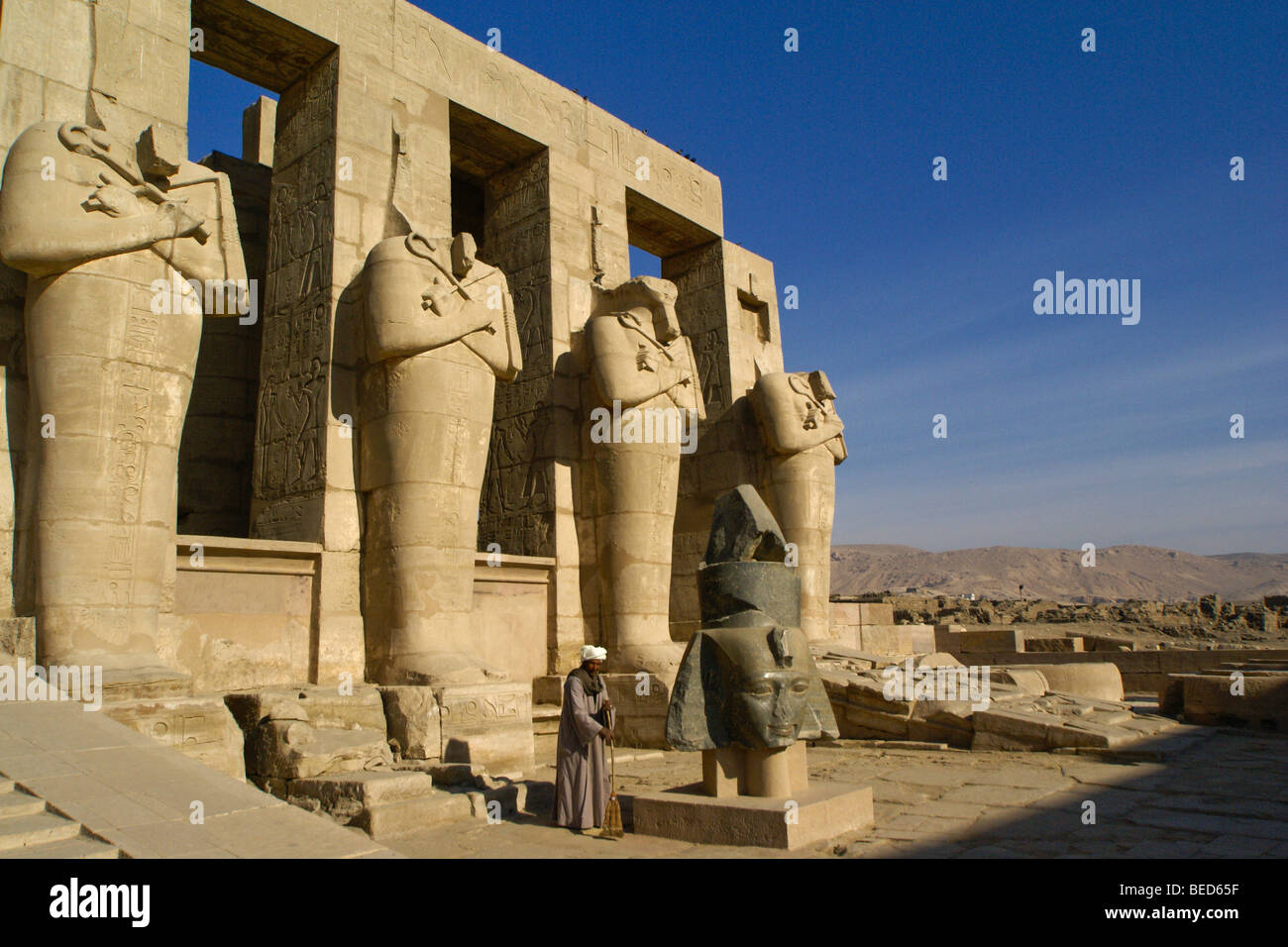 Le Ramesseum, Louxor, Egypte Banque D'Images