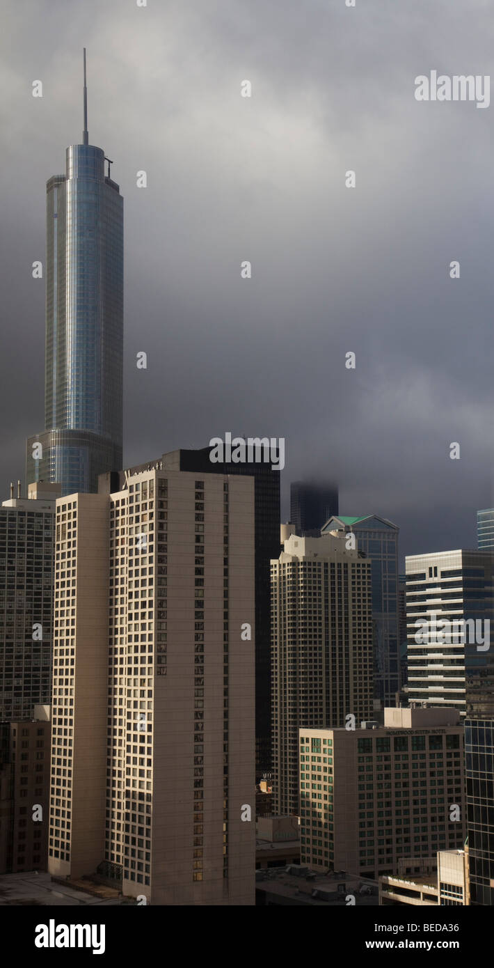 Chicago, Illinois - Le Trump International Hotel and Tower. Banque D'Images