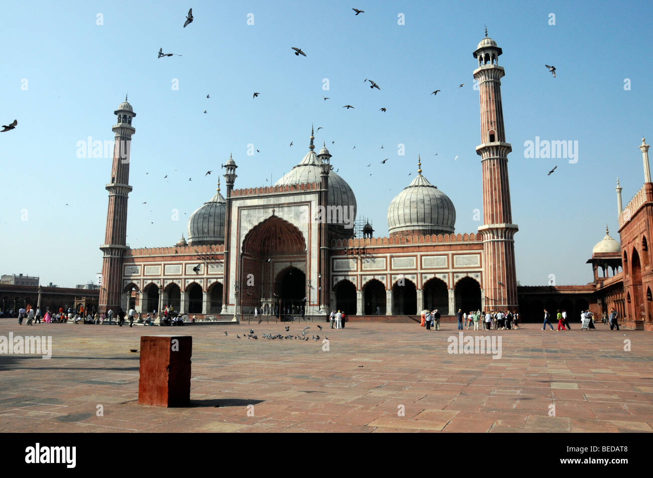 Vue partielle de la Jama Masjid, mosquée de vendredi, Delhi, Rajasthan, Inde du Nord, l'Asie Banque D'Images