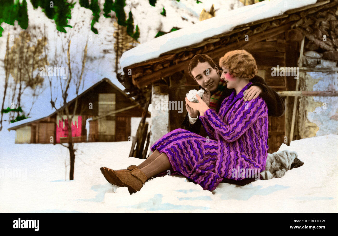 Photographie historique, flirt, autour de 1925 Banque D'Images