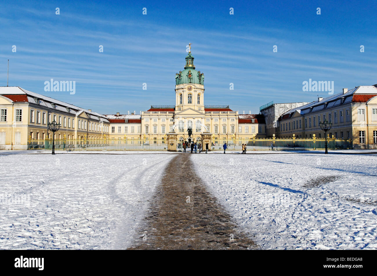 Château de Charlottenburg dans la neige, Berlin, Allemagne, Europe Banque D'Images