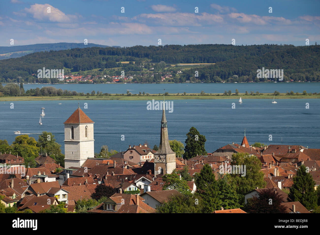 La Neuveville, Lac de Bienne Banque D'Images