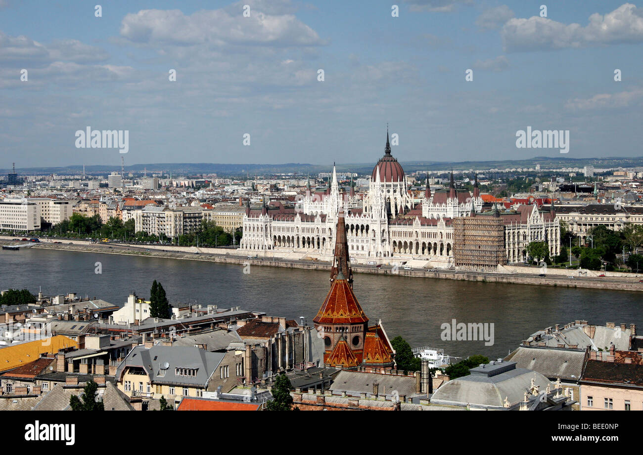 Chambres du Parlement, Danube, Budapest, Hongrie, Europe Banque D'Images