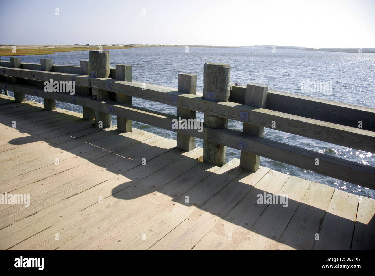 Pont de la digue, l'île de Chappaquiddick, Martha's Vineyard, Cape Cod, New England, Massachusetts, USA Banque D'Images