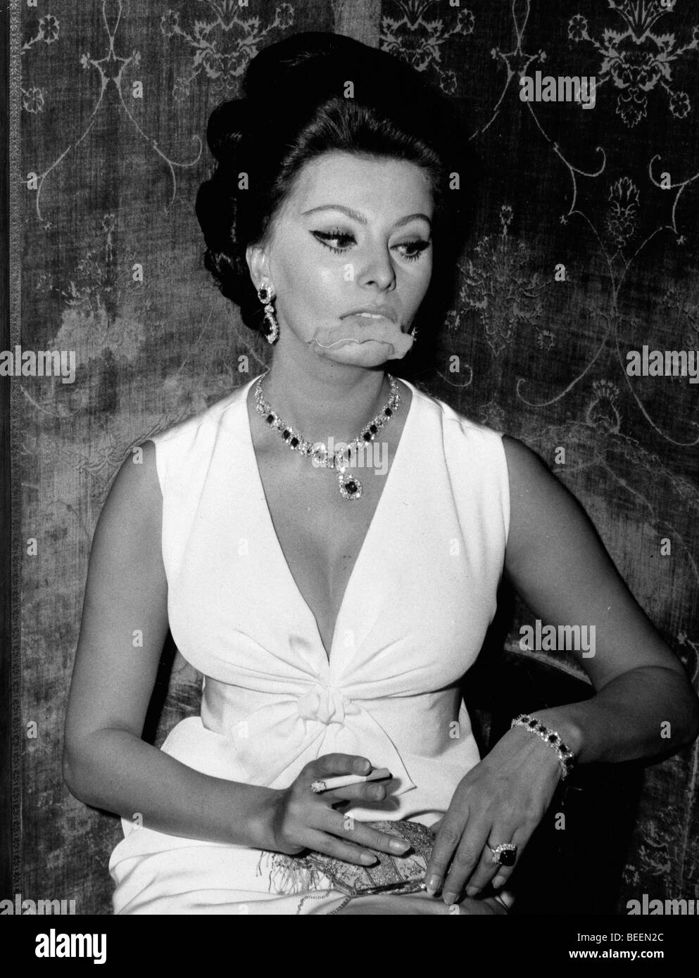 Actrice Sophia Loren à la première de 'mariage' Style Italien Banque D'Images