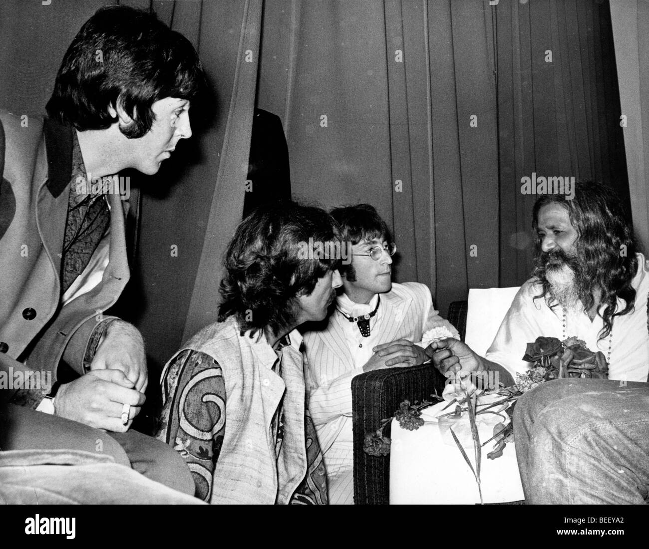 La visite des Beatles avec Maharishi Mahesh Yogi Banque D'Images
