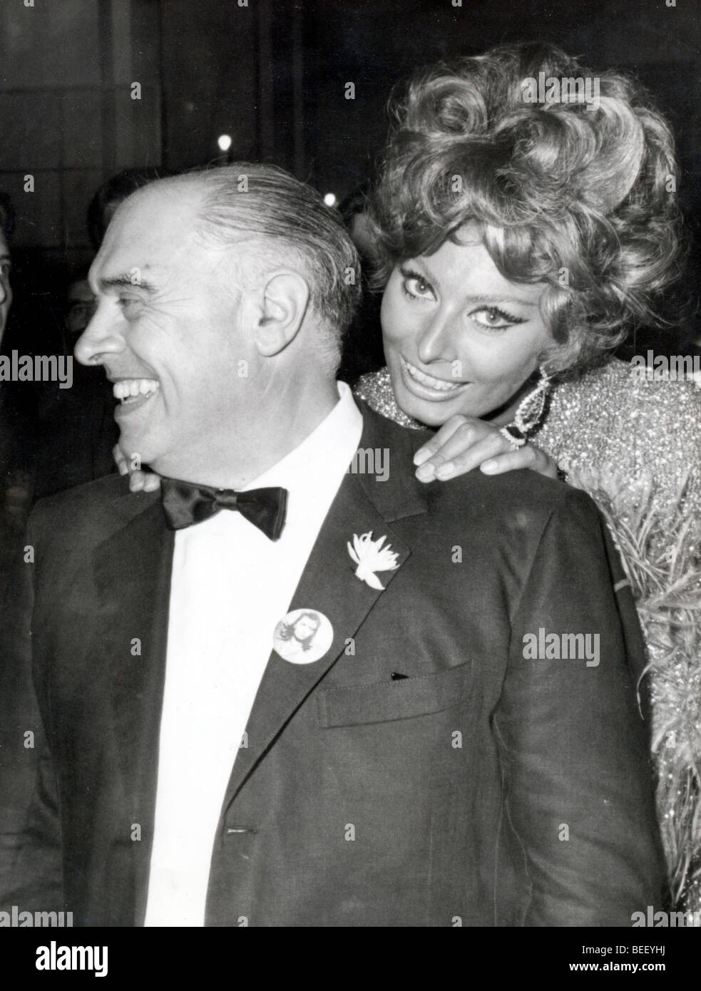 Actrice Sophia Loren avec mari Carlo Ponti Banque D'Images