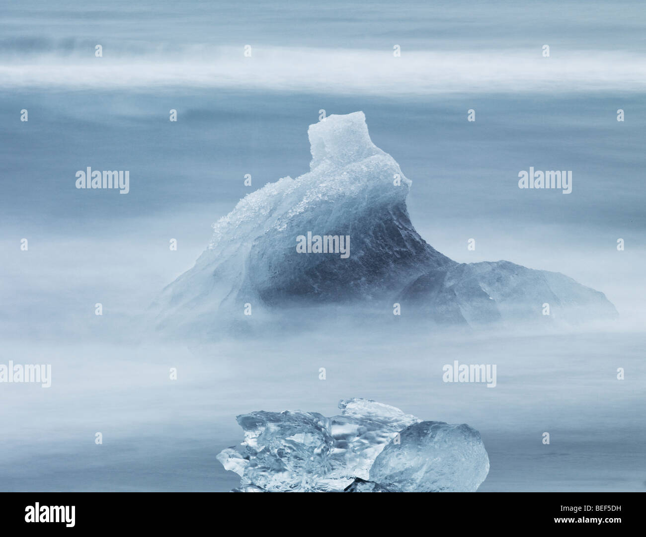 Formations de glace du Breidamerkurjokull, calotte de glace, l'Islande Vatnajokull Banque D'Images