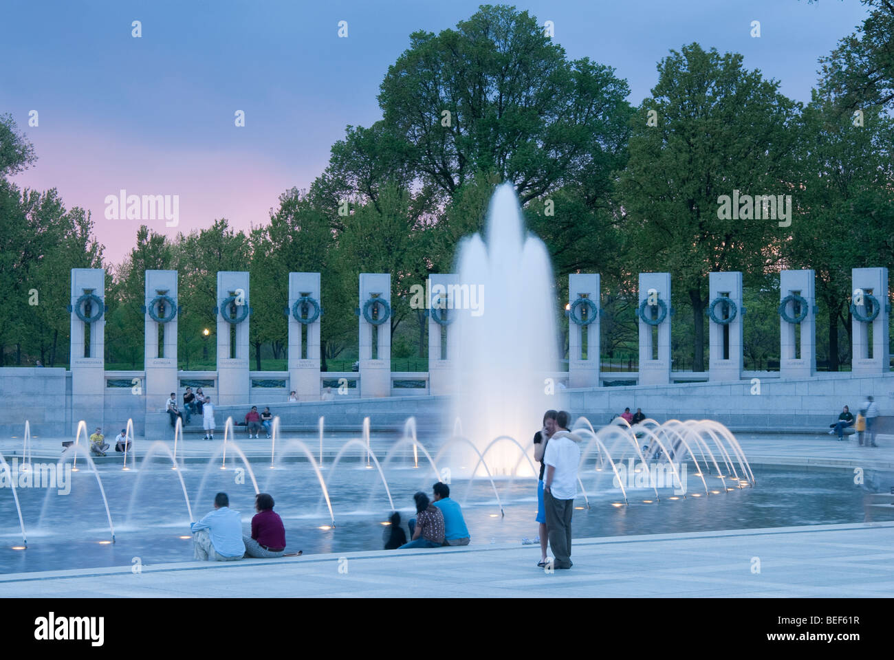 La DEUXIÈME GUERRE MONDIALE, National Memorial sur le National Mall à Washington DC Banque D'Images