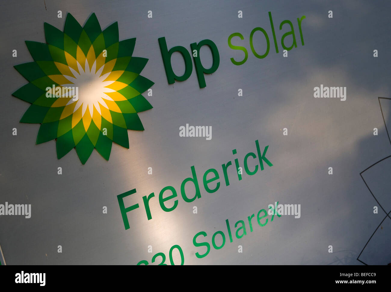 BP Solar de Frederick, Maryland. Banque D'Images