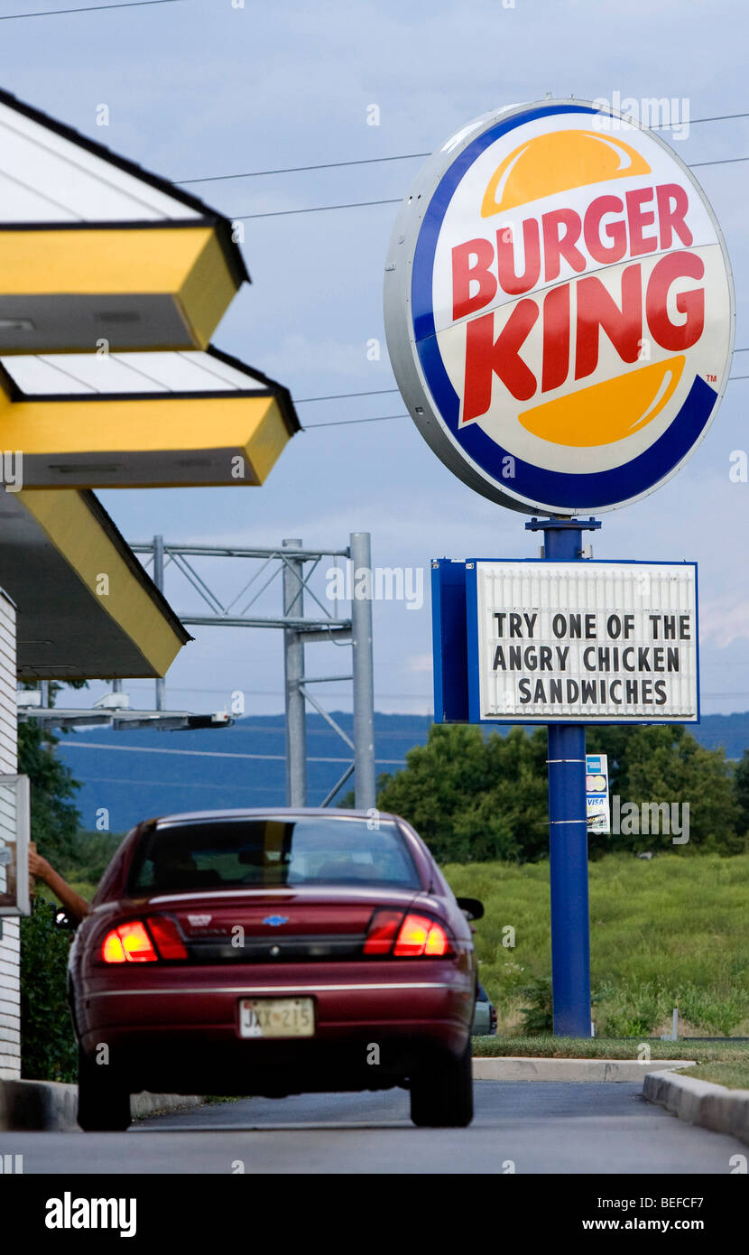 Un Burger King emplacement dans le Maryland. Banque D'Images