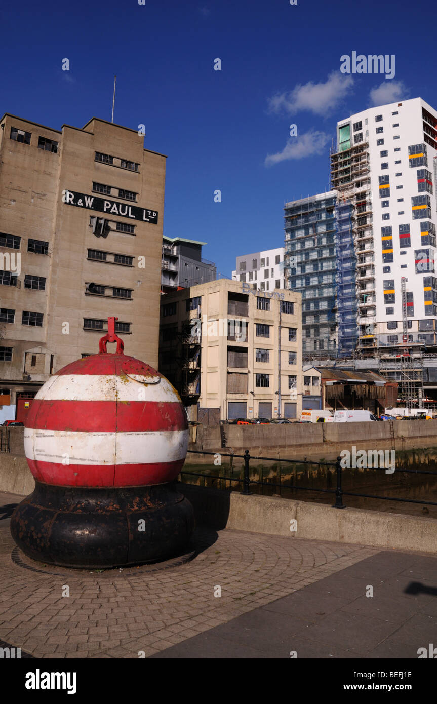 Quai d'Ipswich Suffolk lors des travaux de réaménagement Banque D'Images