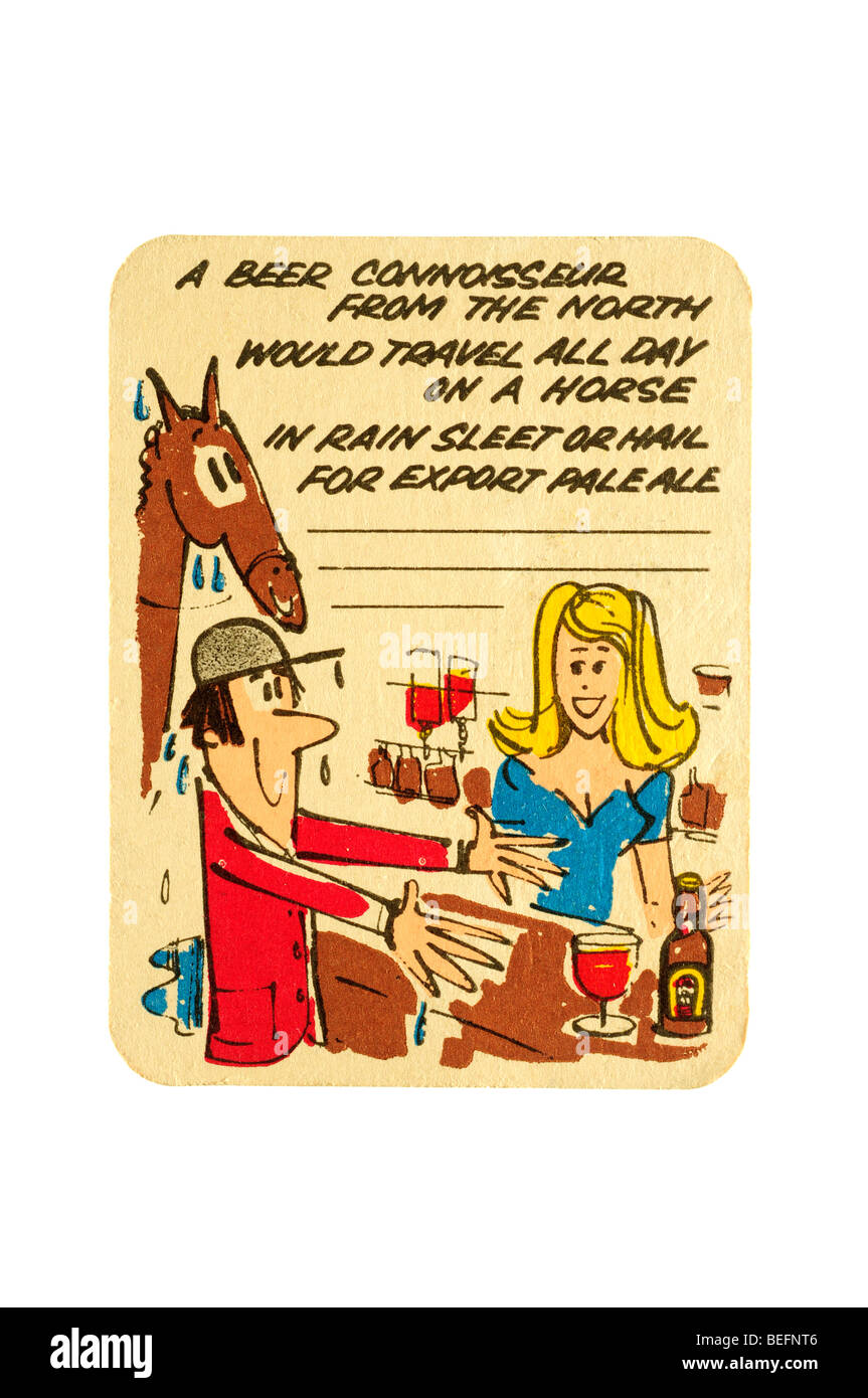 Un conoisseur de bière du nord serait voyages tous les jours sur un cheval dans la pluie verglaçante ou cirées pour l'exportation pale ale Banque D'Images