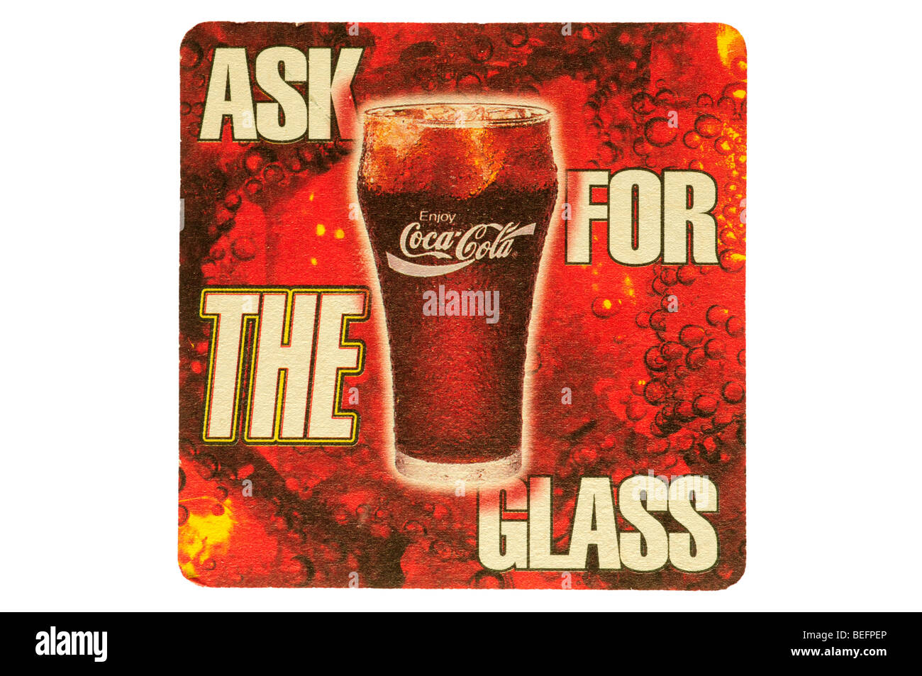 Pour poser le verre coca cola Banque D'Images