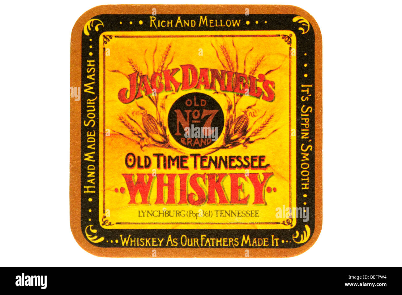 Jack daniels old n°7 brand Tennessee whiskey old time pop 361 Lynchburg Tennessee whiskey comme nos pères ont riches et mello Banque D'Images