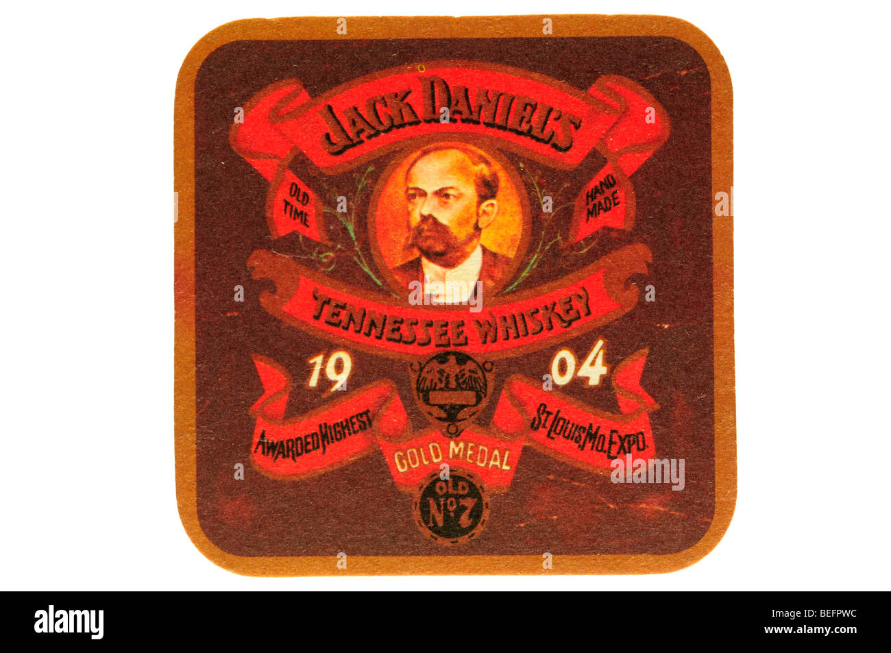 Jack daniels old n°7 brand Tennessee whiskey old time 1904 décerné la médaille d'or plus St louis ma expo Banque D'Images