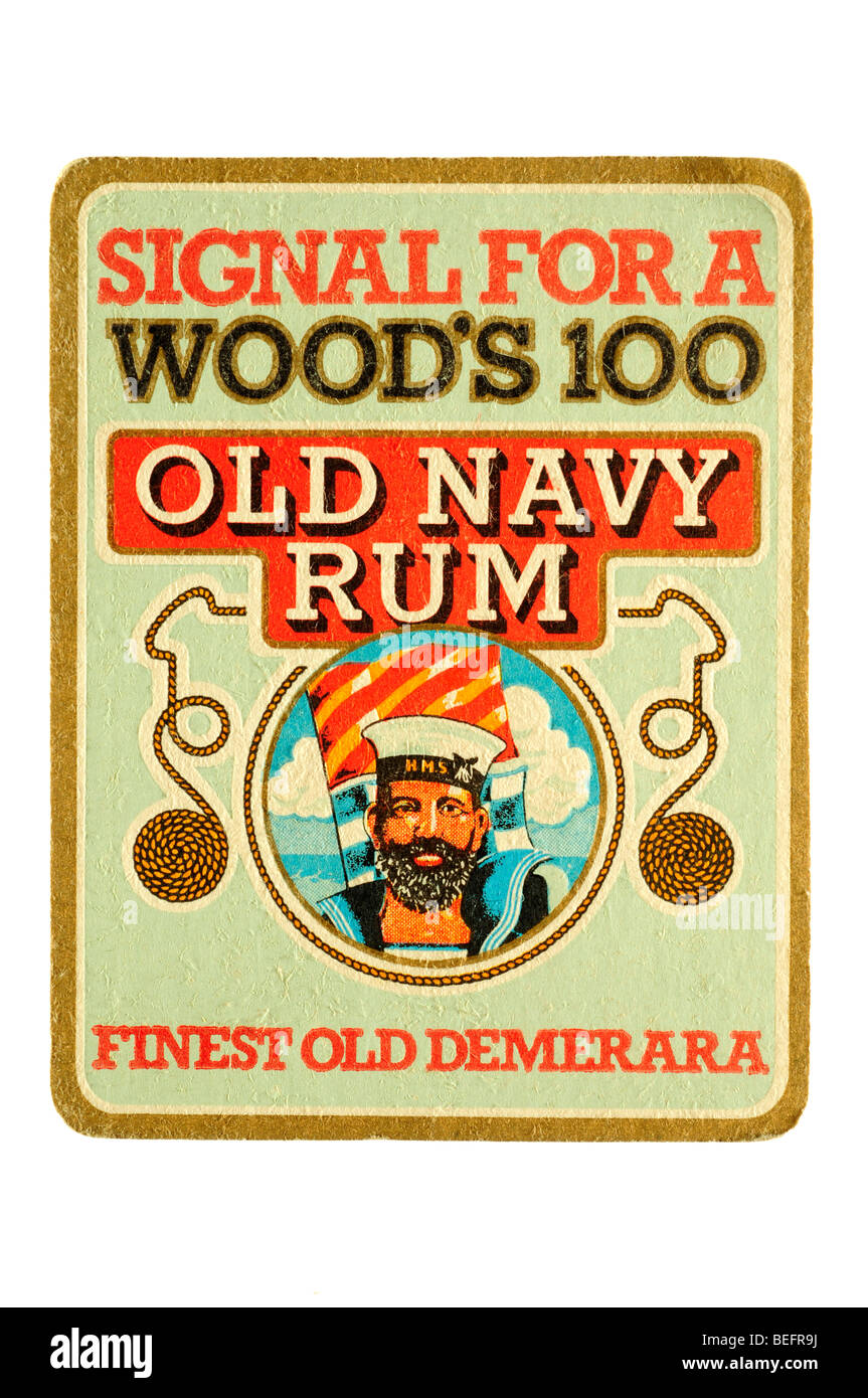Signal d'un woods 100 Old Navy Rum finest old demerara Banque D'Images